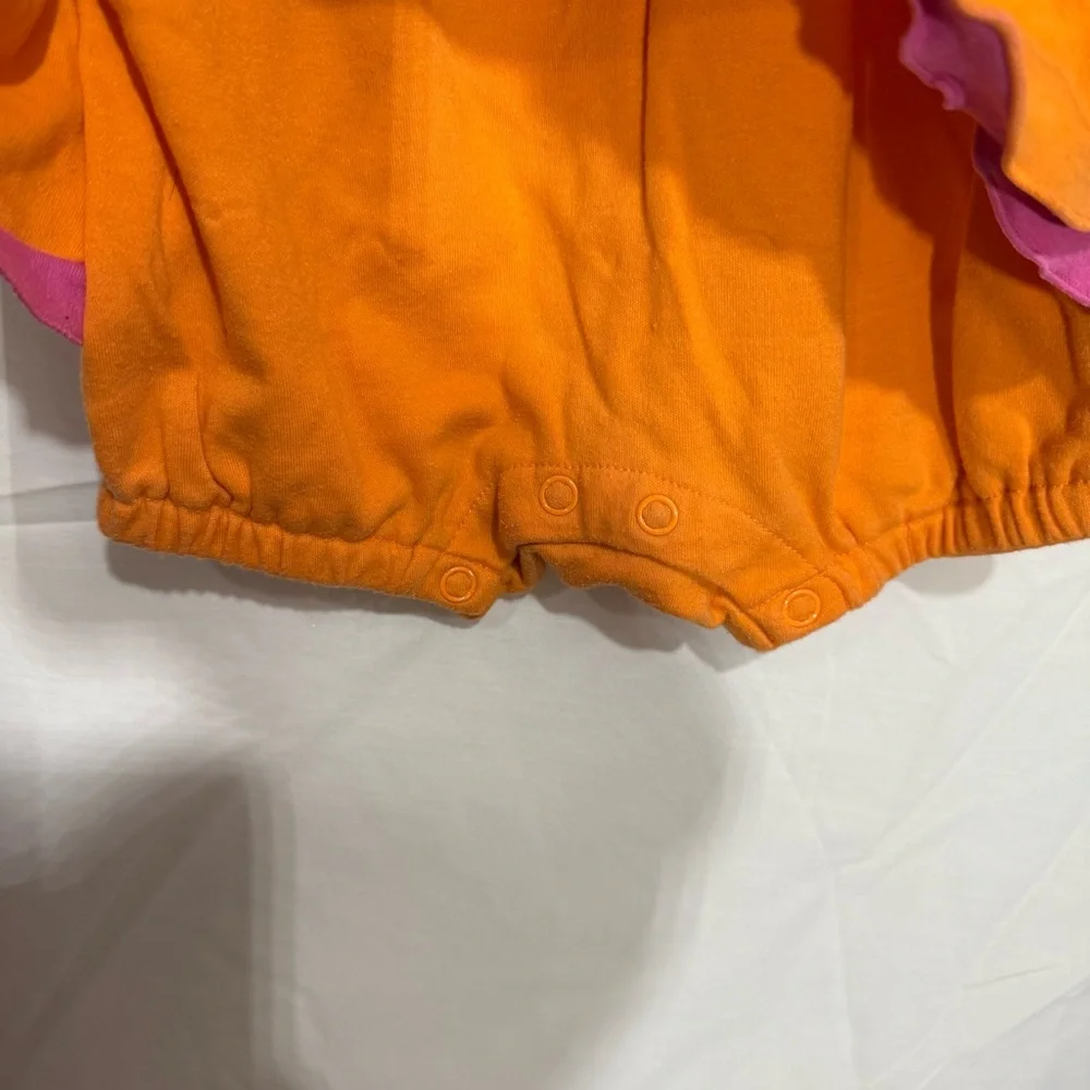 2007 Strawberry Shortcake Vibrant Orange/Pink Baby Romper Embroidered Size 24 Mo